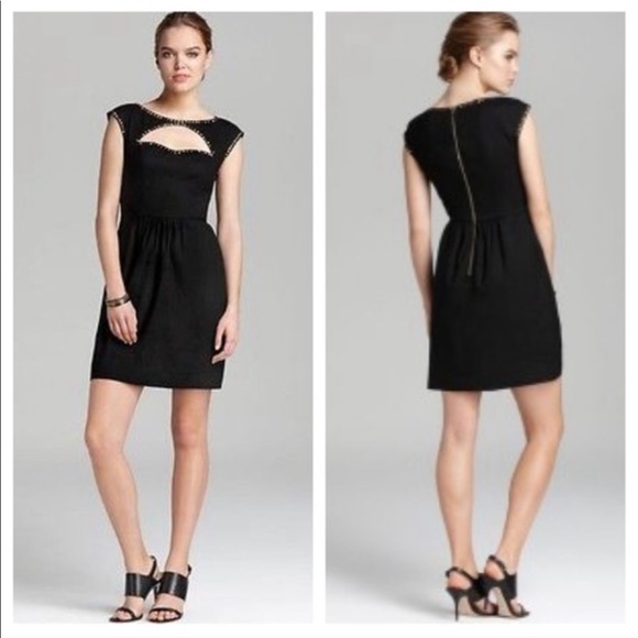 Rebecca Taylor Dresses & Skirts - Rebecca Taylor Black Cut Out Shift Dress Studs